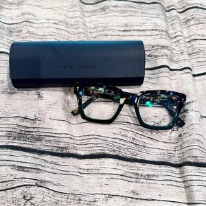 Warby Parker Blue / Green Tortoiseshell Glasses with Case; Readers +1.0